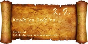 Kovács Izóra névjegykártya